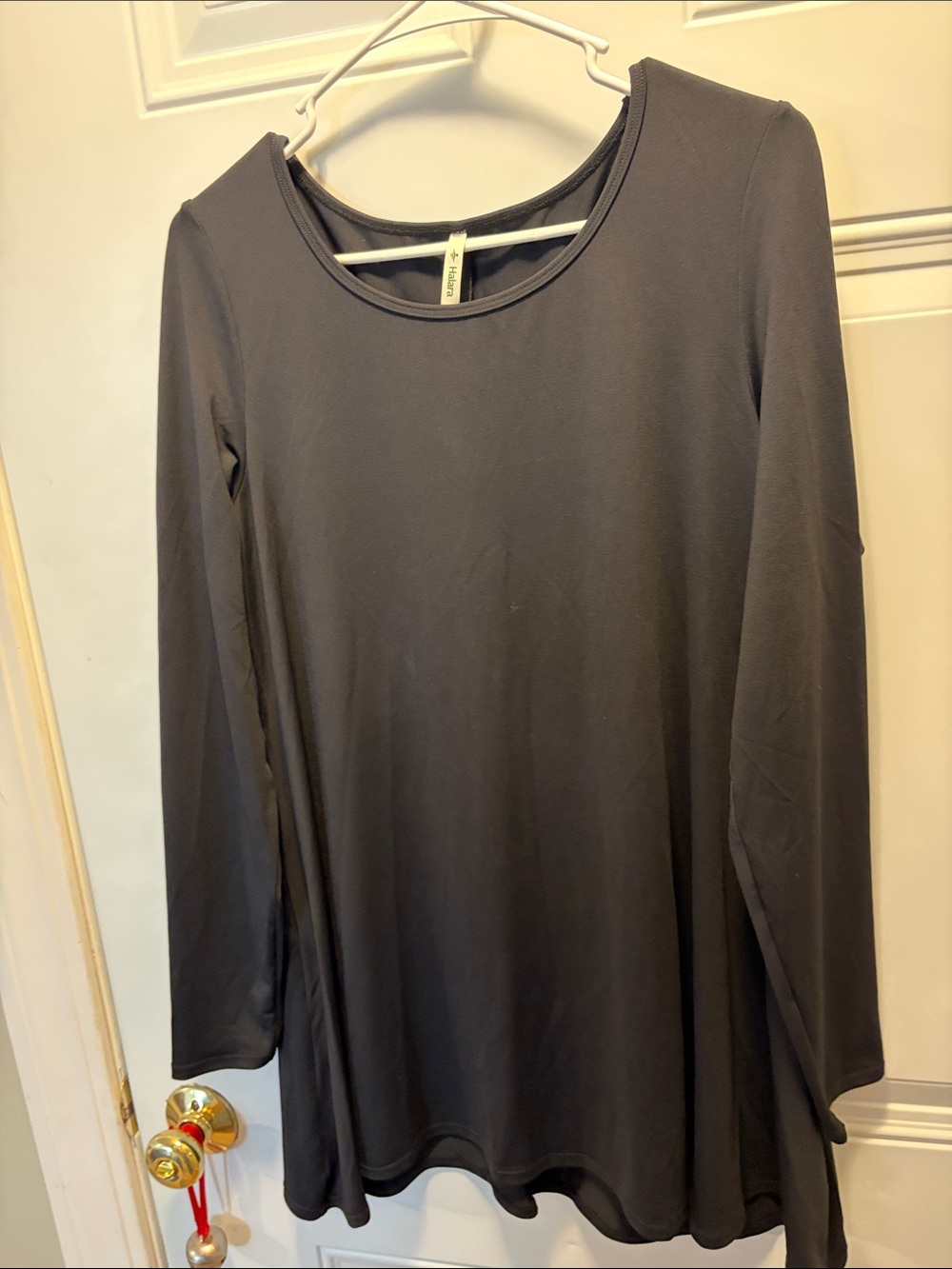 HALARA Charcoal Black Long Sleeve Swing Top